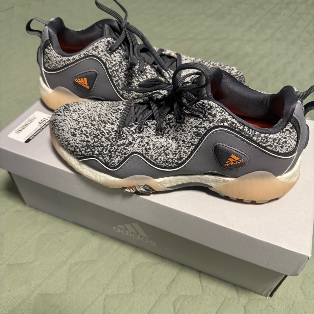 Adidas Gray and Orange Golf Shoes